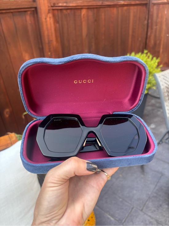 Gucci Accessories - Authentic Gucci Black Hexagonal Sunglasses with Dark Lenses